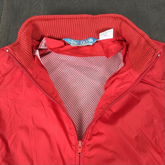 Vtg Woolrich Teton Red Windbreaker Jacket Removable Hood Women's Medium USA - Picture 4 of 10
